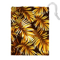 Golden Leaves Drawstring Pouch (4xl) by goljakoff