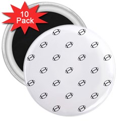 American Football Ball Motif Print Pattern 3  Magnets (10 Pack)  by dflcprintsclothing