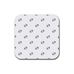 American Football Ball Motif Print Pattern Rubber Coaster (square)  by dflcprintsclothing