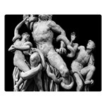 Laocoon Sculpture Over Black Double Sided Flano Blanket (Large)  Blanket Back