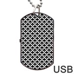 Black and white Triangles pattern, geometric Dog Tag USB Flash (Two Sides) Front