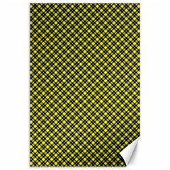 Cute Yellow Tartan Pattern, Classic Buffalo Plaid Theme Canvas 24  X 36  by Casemiro