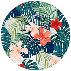 Tropical Flowers Wooden Puzzle Round by goljakoff