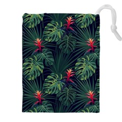 Tropical Flowers Drawstring Pouch (4xl) by goljakoff