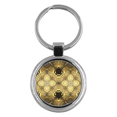 Black And Gold Key Chain (round) by Dazzleway