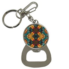 Teal And Orange Bottle Opener Key Chain by Dazzleway