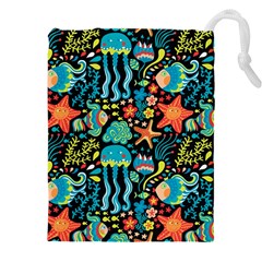 Sea Animals Drawstring Pouch (5xl) by goljakoff