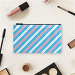 Transgender Pride Diagonal Stripes Pattern Cosmetic Bag (Small) Front