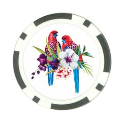 Tropical Parrots Poker Chip Card Guard by goljakoff