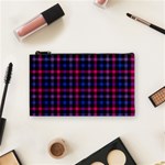 Bisexual Pride Checkered Plaid Cosmetic Bag (Small) Front