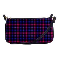 Bisexual Pride Checkered Plaid Shoulder Clutch Bag by VernenInk