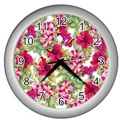 Rose Blossom Wall Clock (silver) by goljakoff