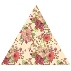 Vintage Garden Flowers Wooden Puzzle Triangle by goljakoff