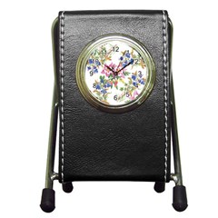 Garden Flowers Pen Holder Desk Clock by goljakoff