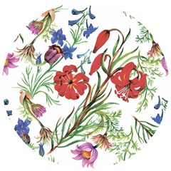 Summer Flowers Wooden Puzzle Round by goljakoff