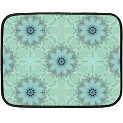 Mint Floral Pattern Fleece Blanket (mini) by Dazzleway