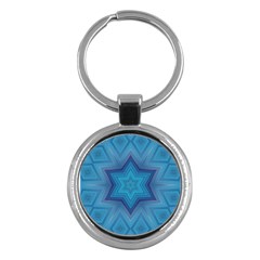 Blue Star Key Chain (round) by Dazzleway