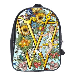 The Illustrated Alphabet - W - By Larenard School Bag (xl) by LaRenard