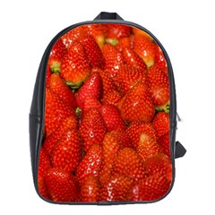 Colorful Strawberries At Market Display 1 School Bag (large) by dflcprintsclothing