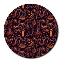 Halloween Pattern 5 Round Mousepads by designsbymallika