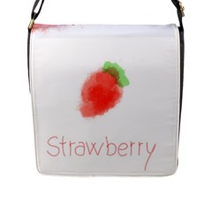 Strawbery Fruit Watercolor Painted Flap Closure Messenger Bag (l) by Mariart