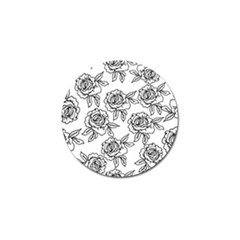 Line Art Black And White Rose Golf Ball Marker by MintanArt