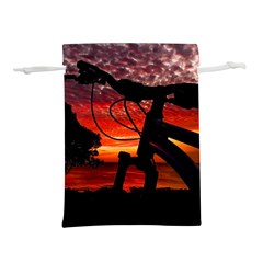 Mountain Bike Parked At Waterfront Park003 Lightweight Drawstring Pouch (l) by dflcprintsclothing