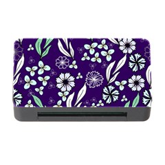 Floral Blue Pattern Memory Card Reader With Cf by MintanArt