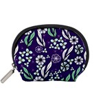 Floral blue pattern  Accessory Pouch (Small) Front