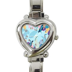 Nature Leaves Plant Background Heart Italian Charm Watch by Mariart