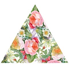 Vintage Flowers Wooden Puzzle Triangle by goljakoff