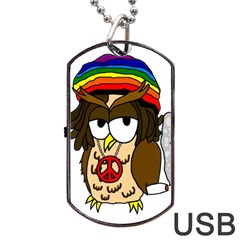  Rainbow Stoner Owl Dog Tag Usb Flash (two Sides) by IIPhotographyAndDesigns