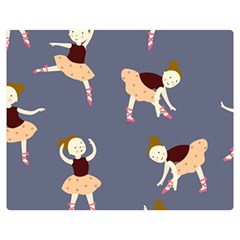 Cute  Pattern With  Dancing Ballerinas On The Blue Background Double Sided Flano Blanket (medium)  by EvgeniiaBychkova