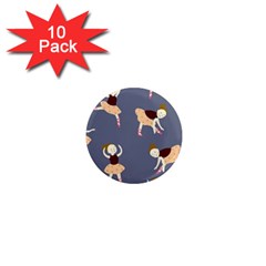 Cute  Pattern With  Dancing Ballerinas On The Blue Background 1  Mini Magnet (10 Pack)  by EvgeniiaBychkova