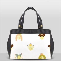 Cute Delicate Seamless Pattern With Little Princesses In Scandinavian Style With Texture Of Natural Oversize Office Handbag (2 Sides) by EvgeniiaBychkova