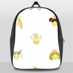 Cute Delicate Seamless Pattern With Little Princesses In Scandinavian Style With Texture Of Natural School Bag (xl) by EvgeniiaBychkova