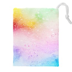 Rainbow Splashes Drawstring Pouch (4xl) by goljakoff