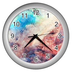 Galaxy Paint Wall Clock (silver) by goljakoff