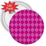 Pink Diamond Pattern 3  Buttons (100 pack)  Front