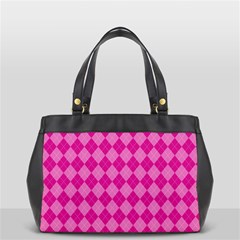 Pink Diamond Pattern Oversize Office Handbag (2 Sides) by ArtsyWishy