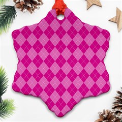 Pink Diamond Pattern Ornament (snowflake) by ArtsyWishy