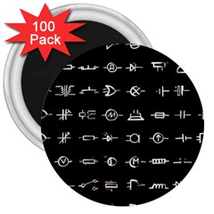 Electrical Symbols Callgraphy Short Run Inverted 3  Magnets (100 Pack) by WetdryvacsLair