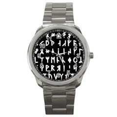Complete Dalecarlian Rune Set Inverted Sport Metal Watch by WetdryvacsLair