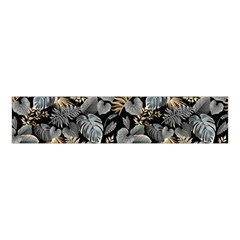Metallic Leaves Pattern Velvet Scrunchie by designsbymallika