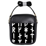 Younger Futhark Rune Set Collected Inverted Girls Sling Bag Front