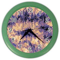 Yellow And Purple Abstract Color Wall Clock by Dazzleway