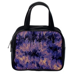 Purple And Yellow Abstract Classic Handbag (one Side) by Dazzleway