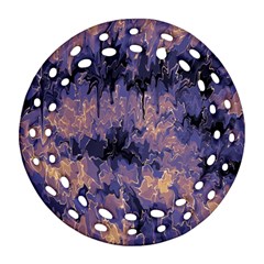 Purple And Yellow Abstract Round Filigree Ornament (two Sides) by Dazzleway