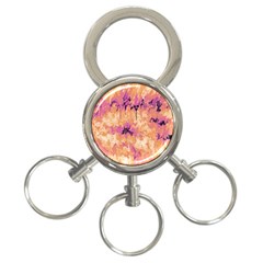 Yellow And Pink Abstract 3-ring Key Chain by Dazzleway