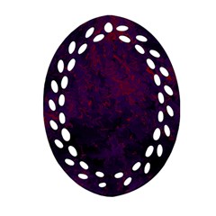 Red And Purple Abstract Oval Filigree Ornament (two Sides) by Dazzleway